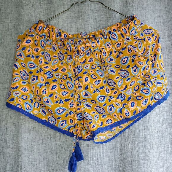 aerie Other - ARIE SIZE MEDIUM GOLDENROD FLUORESCENT ORANGE BLUE SILKY SLEEP SHORT